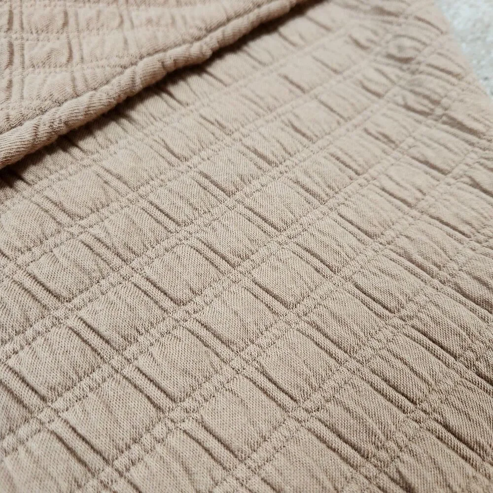 J. Crew Sweater Women XL Pale Mocha Quilted Mockneck Pullover NWT